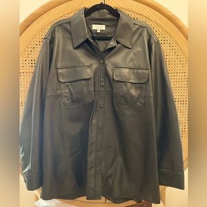 Leather button down shirt size L